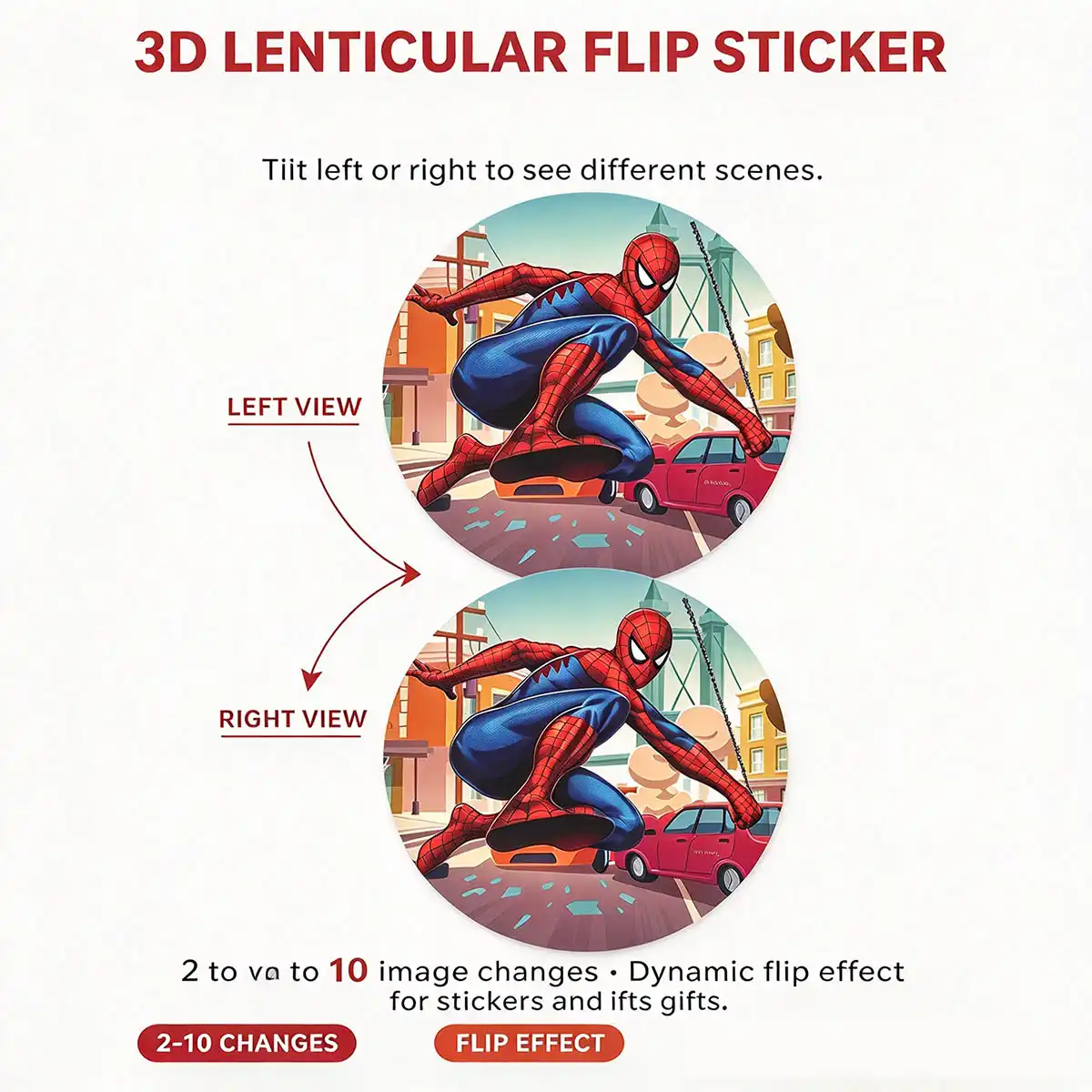 3D Lenticular Flip Sticker Spider Man